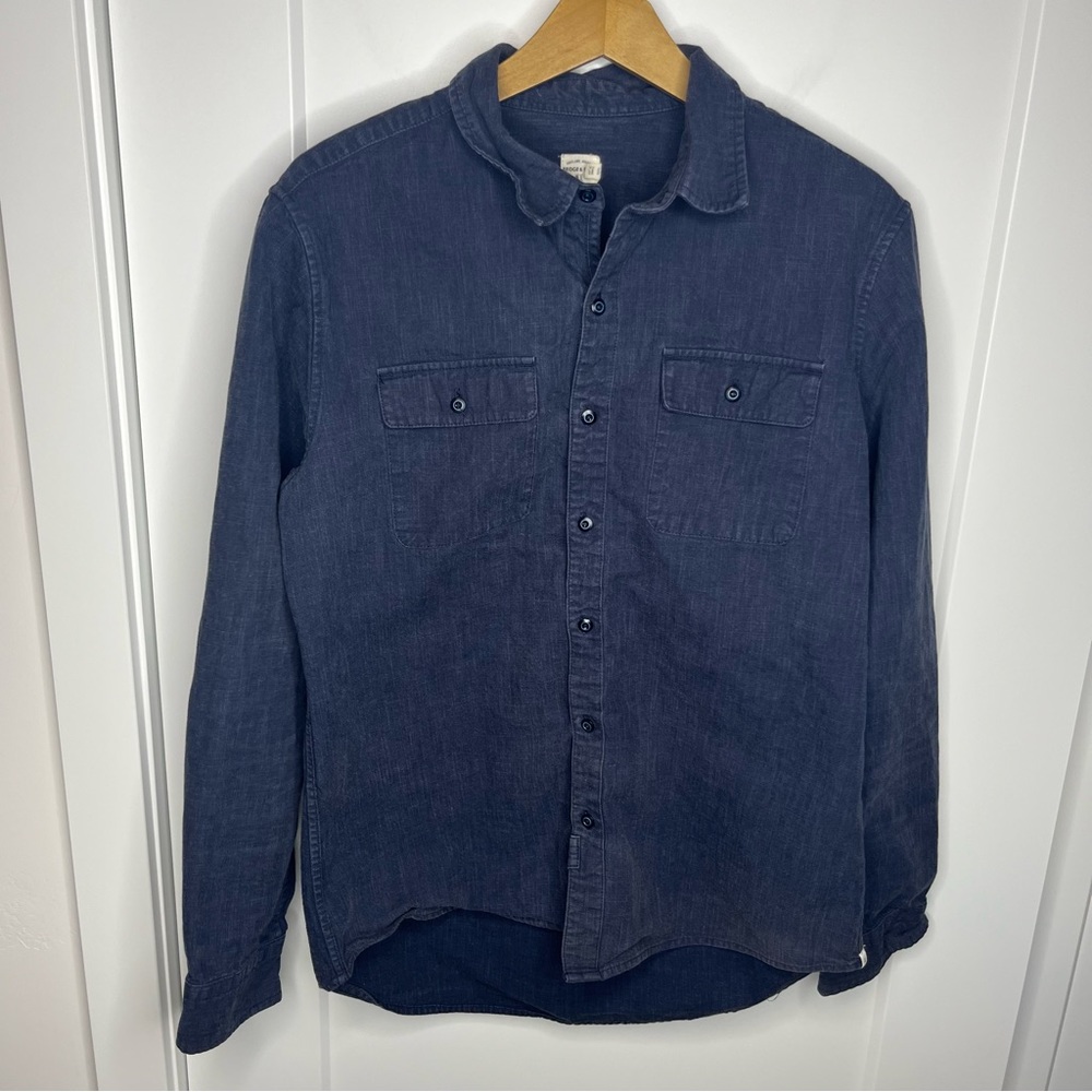 Bridge & Burn PNW Dark Wash Denim Button Down Shirt Size Large
